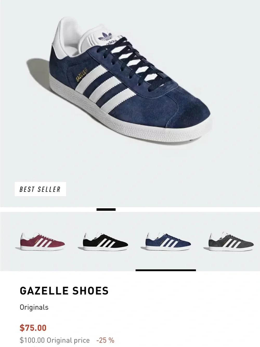 adidas Gazelle Suede Sneakers - Navy and White